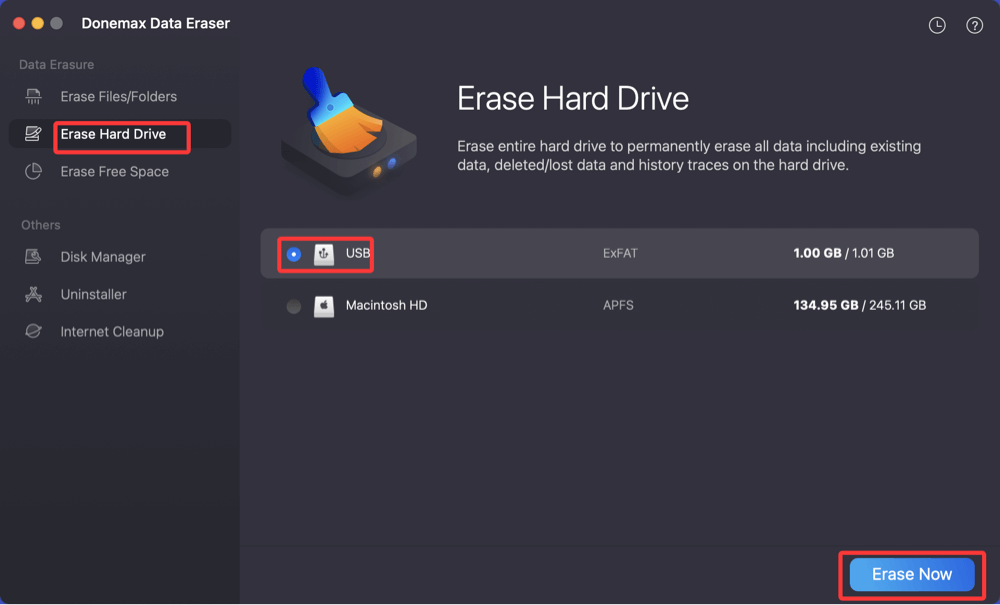 Wiping an exFAT drive