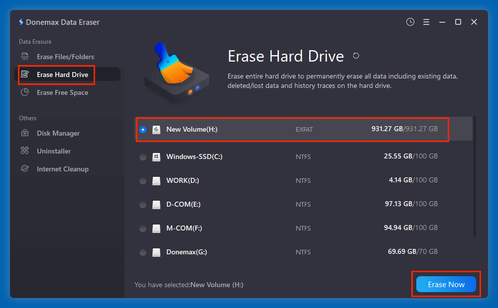 Wiping an exFAT drive