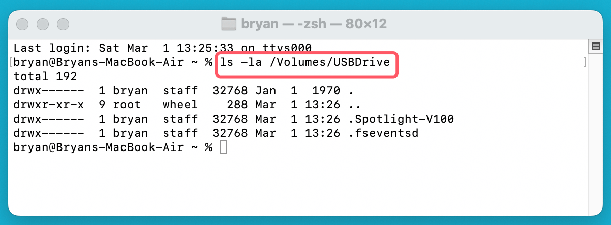 wiping a USB flash drive on a Mac