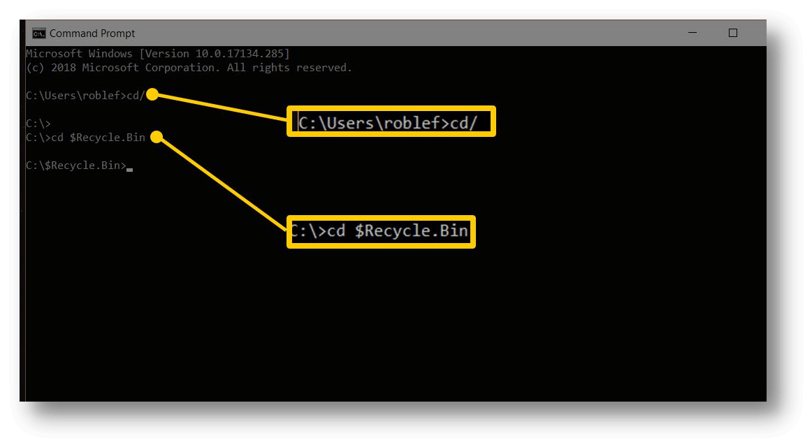 recover deleted files with Command Prompt