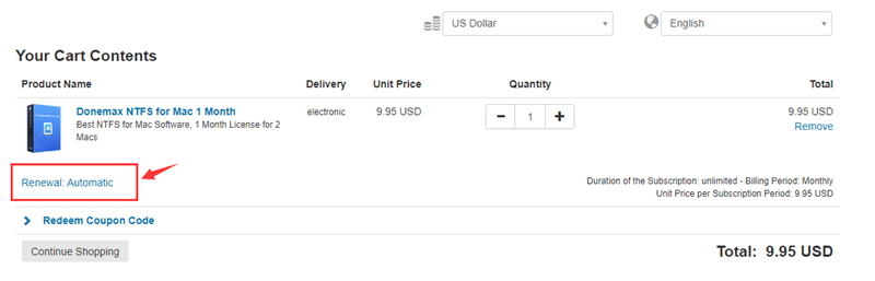 Cancal the Subscription of my order