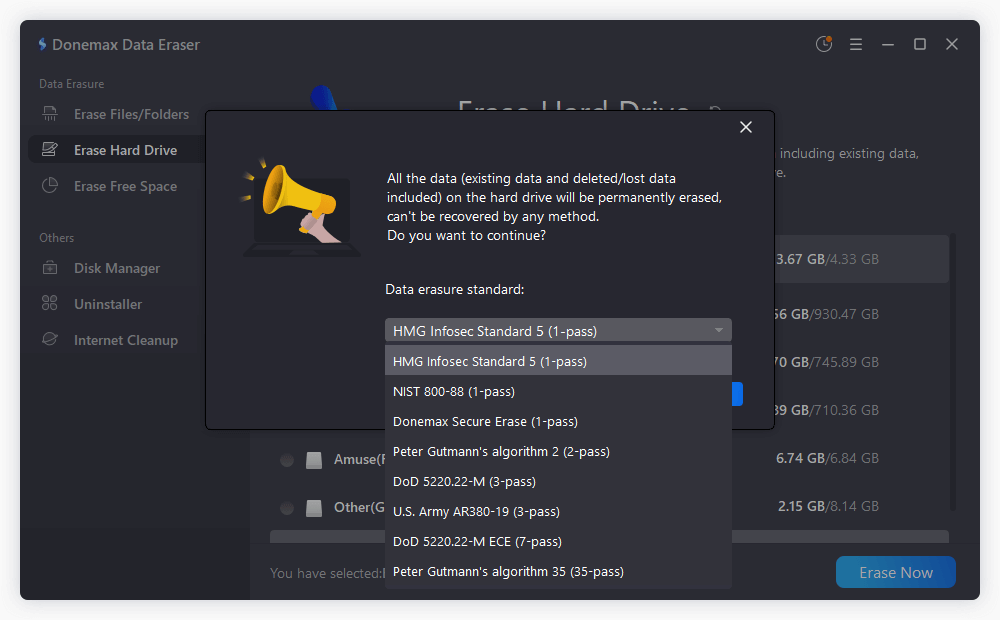 securely erase data on HP laptop