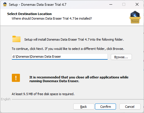 install Donemax Data Eraser