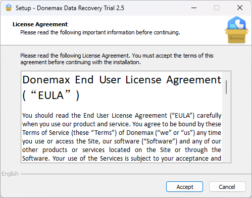 install Donemax Data Recovery