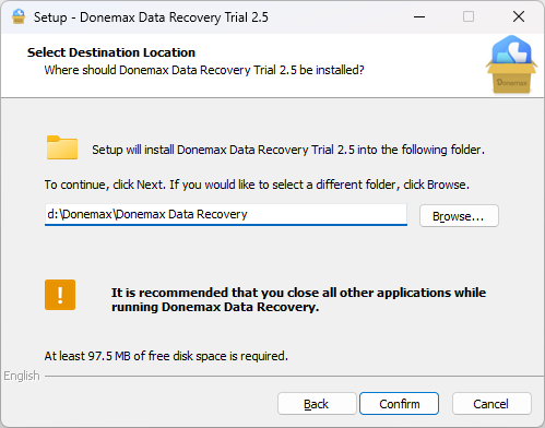install Donemax Data Recovery