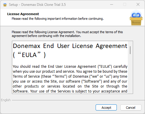 install Donemax Disk Clone