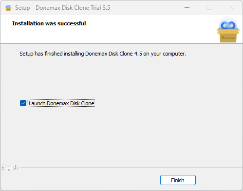 install Donemax Disk Clone
