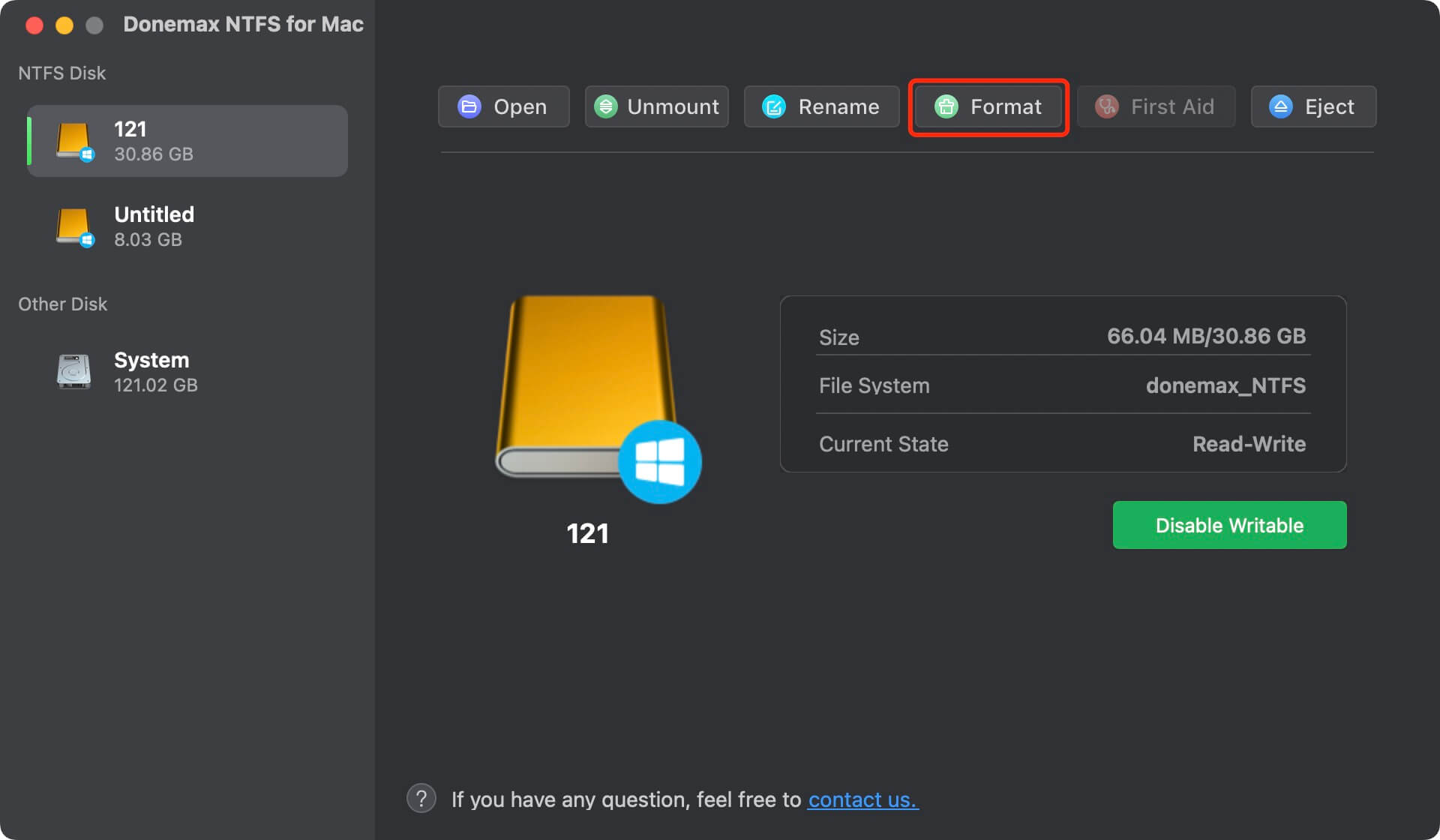 click on Format button